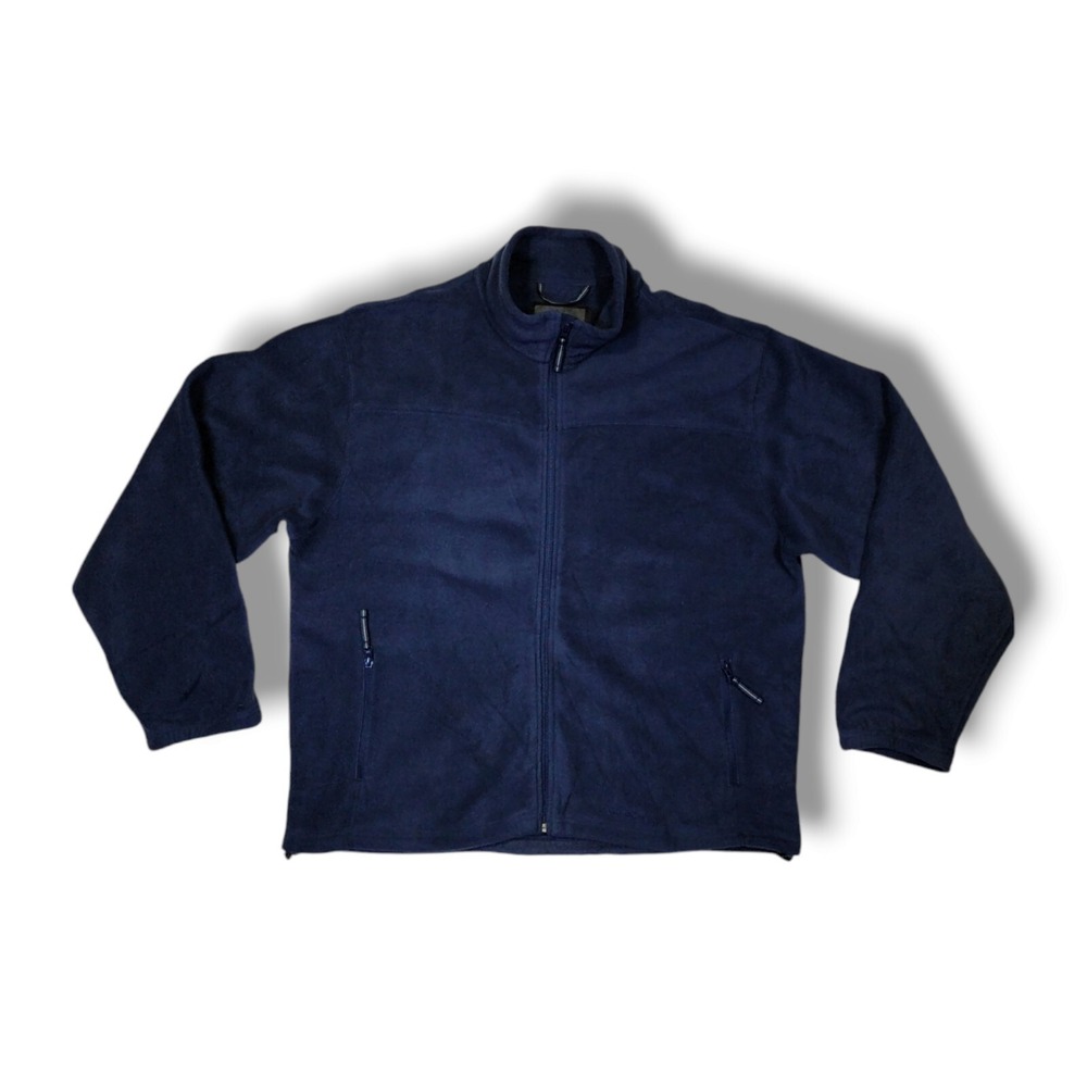 Cabela's Dark Blue Full Zip Up Soft Fleece Long Sleeve Jacket Men's XLT